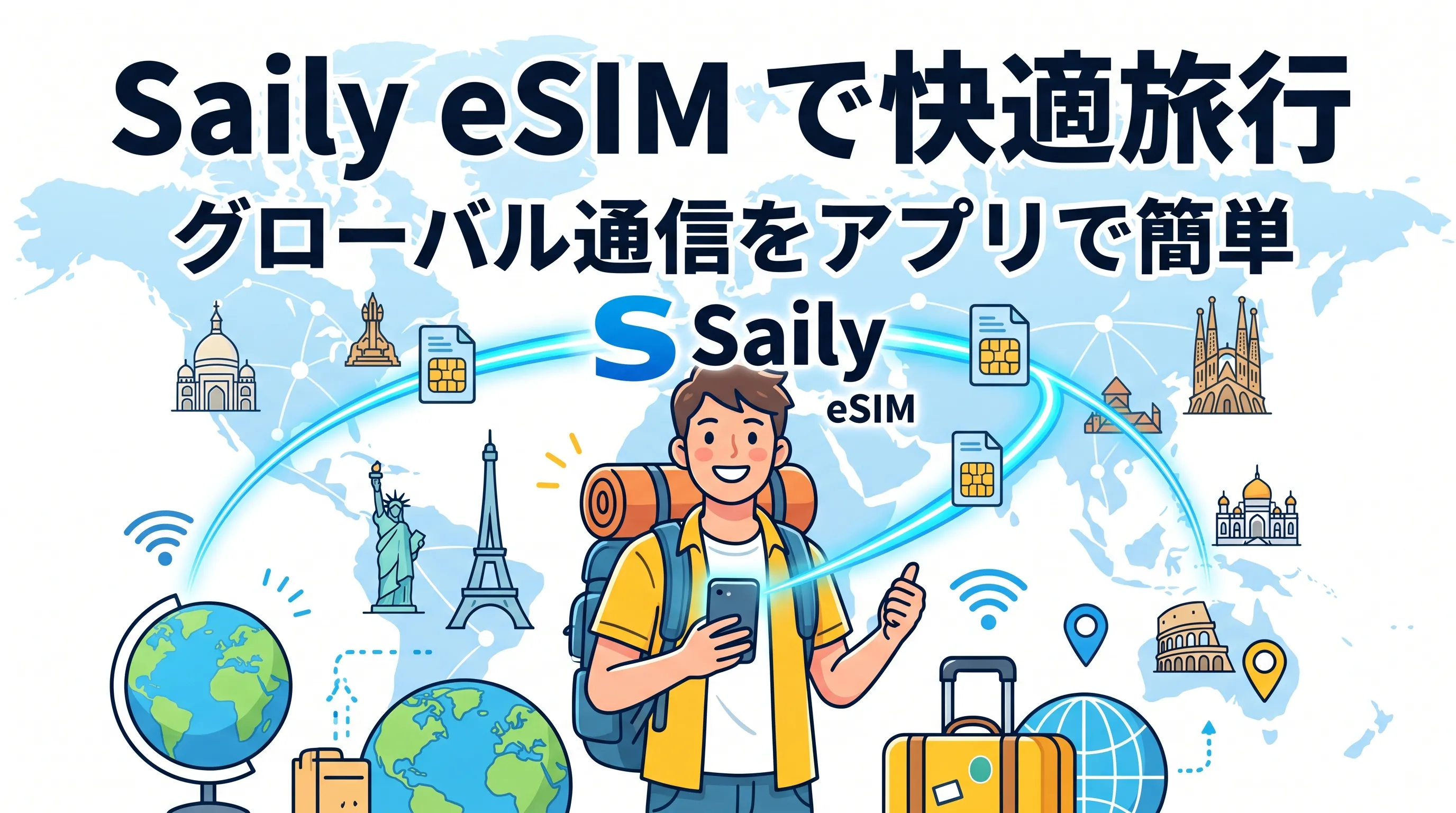 Saily eSIM を旅行で使うイメージ